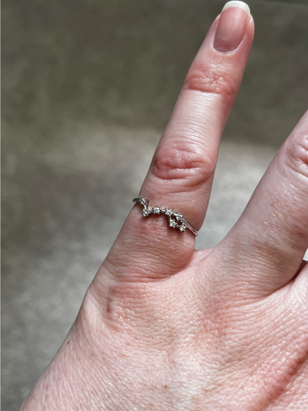 Delicate Silver-Tone Adjustable Leo Constellation Ring